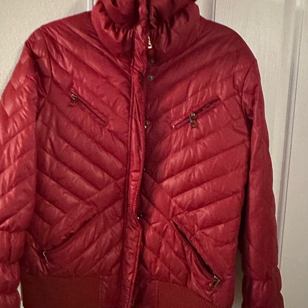 Guess Women's Red Quilted Puffer Jacket